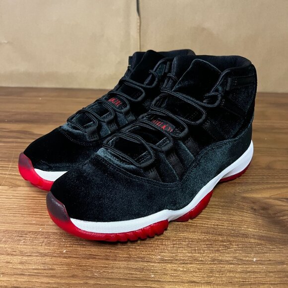 Jordan 11 Retro Bred Velvet DB5457-061 Women's 9.5 Luxury Basketball Sneaker - Picture 3 of 9
